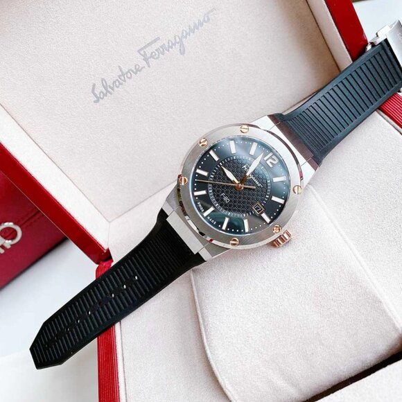 Ferragamo Mens F-80 44mm Strap Fashion Watch - Picture 4 of 11